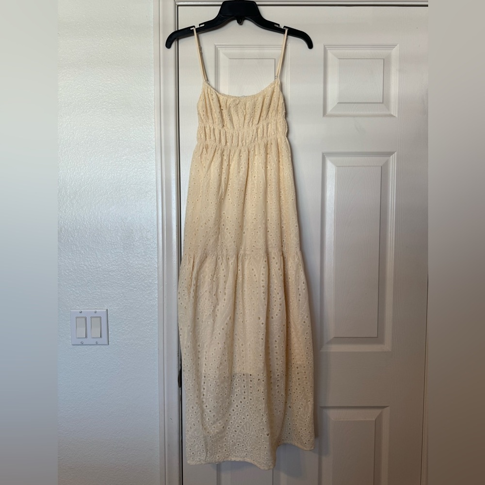 Cream eyelet maxi dress